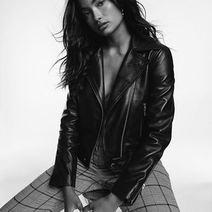 Aritzia Talula Hendrix leather biker jacket